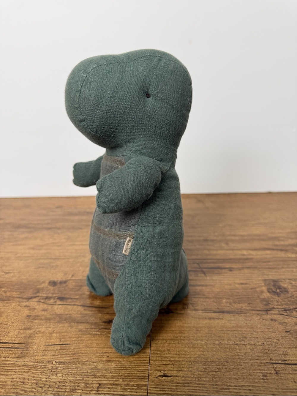 Maileg Gantosaurus Small 9" Green Dark Petrol Linen Dinosaur Plush Retired